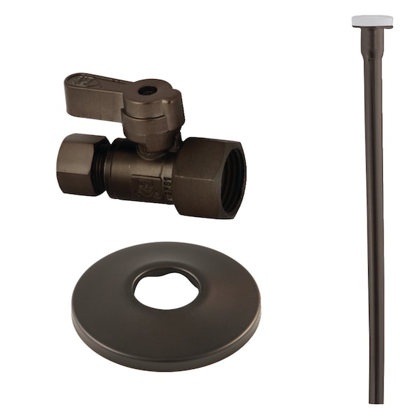 Toilet Supply Kit, 12 FIP x 38 OD Comp Straight Valve, Oil Rubbed Bronze